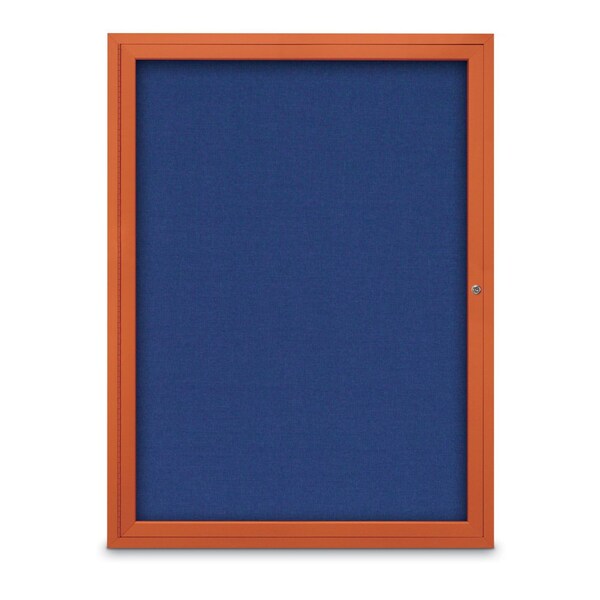 Slim Enclosed Corkboard, 18"x24", Black Alum Frame/Cloud